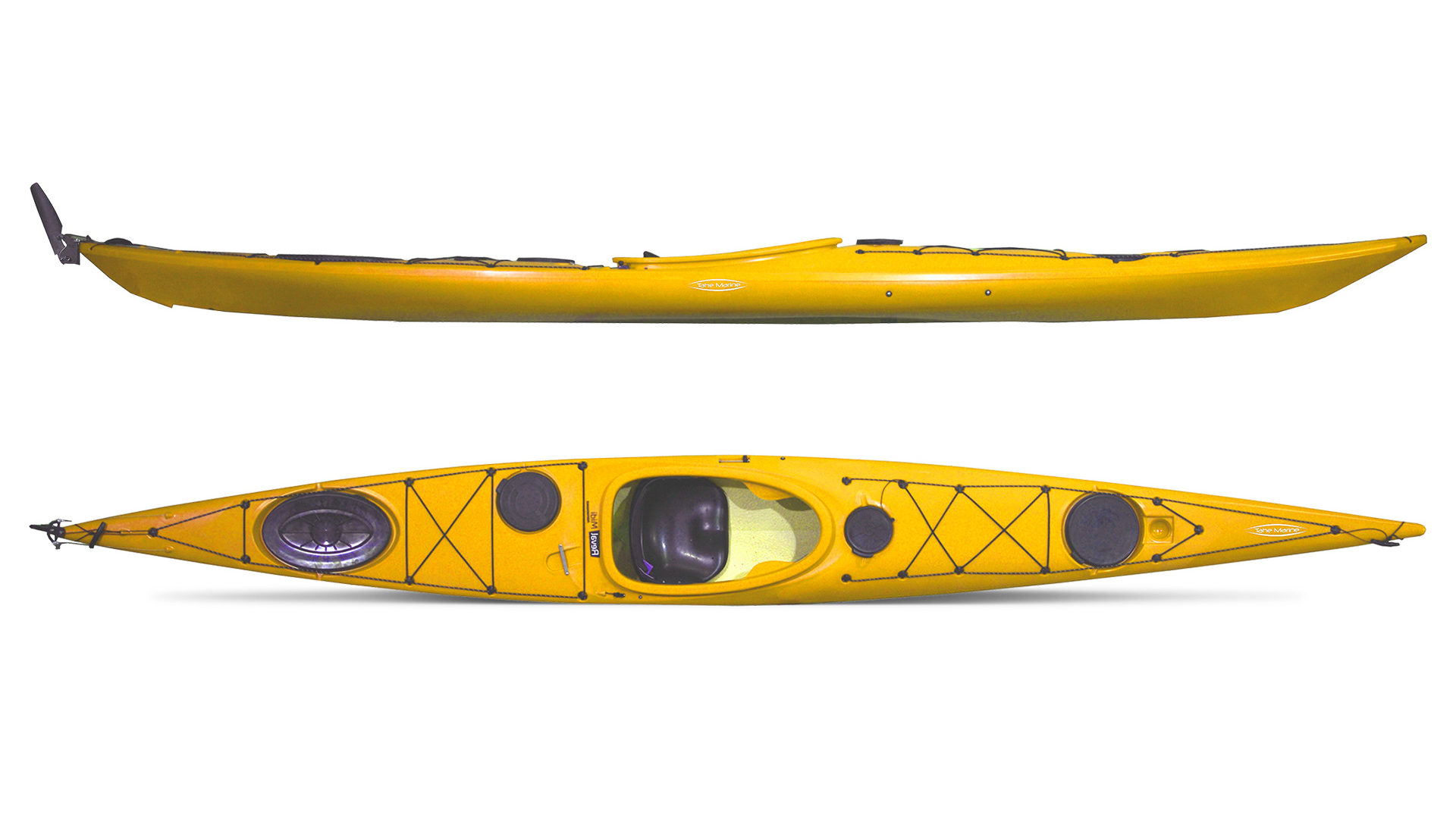 Каяк морской Tahe Marine Reval MIDI, руль,скег (цвет: желтый)