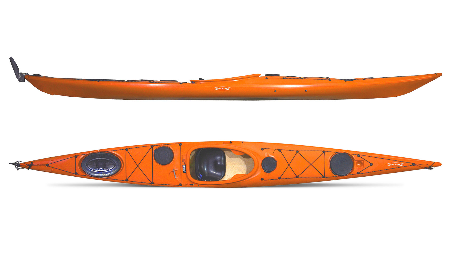 Каяк морской Tahe Marine Reval MIDI, руль,скег (цвет: оранжевый)